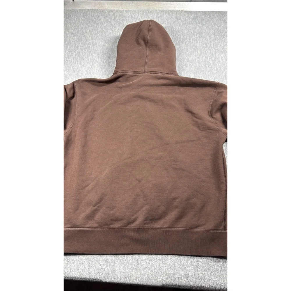 Nike Hoodie Mens L Brown Club Fleece Swoosh Heavyweight Sweatshirt Athletic